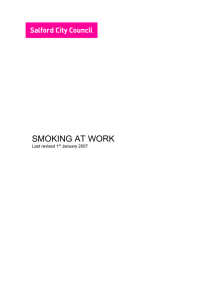 SMOKING AT WORK Last revised 1 January 2007