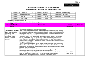  Customer &amp; Support Services Scrutiny – Monday, 25 Action Sheet