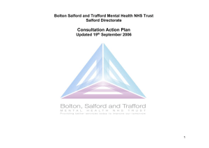 Consultation Action Plan Bolton Salford and Trafford Mental Health NHS Trust