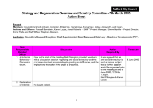 Strategy and Regeneration Overview and Scrutiny Committee - 7th March... Action Sheet