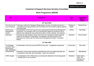 Customer &amp; Support Services Scrutiny Committee Work Programme 2005/06