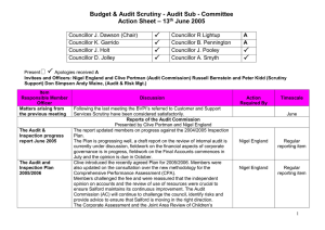   Budget &amp; Audit Scrutiny - Audit Sub - Committee – 13