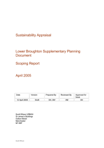 Sustainability Appraisal  Lower Broughton Supplementary Planning Document