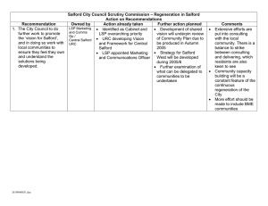 – Regeneration in Salford Salford City Council Scrutiny Commission Action on Recommendations Recommendation