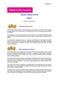 BUDGET CONSULTATION  2006/07 HAVE YOUR SAY