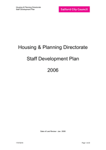 Housing &amp; Planning Directorate  Staff Development Plan 2006