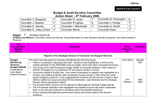   Budget &amp; Audit Scrutiny Committee – 9