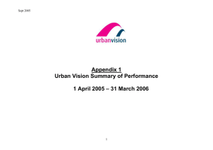 Appendix 1 Urban Vision Summary of Performance – 31 March 2006