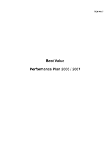 Best Value  Performance Plan 2006 / 2007 ITEM No 7