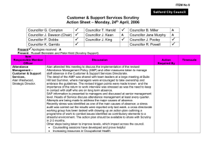  Customer &amp; Support Services Scrutiny – Monday, 24 Action Sheet