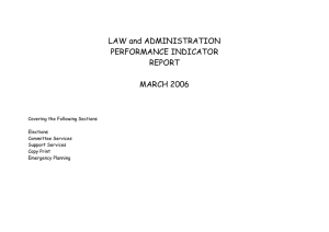 LAW and ADMINISTRATION PERFORMANCE INDICATOR REPORT