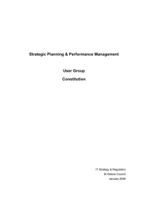 Strategic Planning &amp; Performance Management User Group Constitution