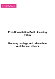Post-Consultation Draft Licensing Policy  Hackney carriage and private hire