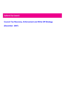 Council Tax Recovery, Enforcement and Write Off Strategy  (December  2007)