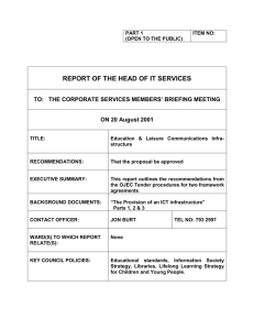 REPORT OF THE HEAD OF IT SERVICES ON 20 August 2001