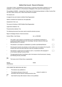 Salford City Council - Record of Decision