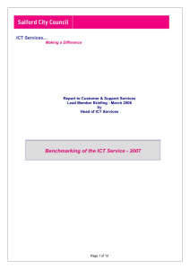 Benchmarking of the ICT Service - 2007 ICT Services…