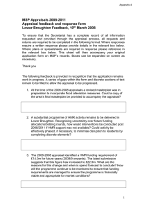 MSP Appraisals 2008-2011 Appraisal feedback and response form Lower Broughton Feedback, 10