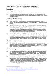 DEVELOPMENT CONTROL IMPLEMENTATION NOTE  SUMMARY