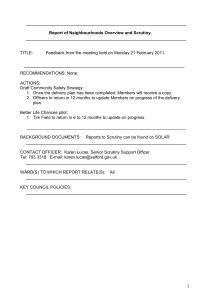 TITLE: Feedback from the meeting held on Monday 21 February 2011.