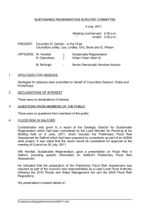 SUSTAINABLE REGENERATION SCRUTINY COMMITTEE  4 July, 2011 Meeting commenced:  2.00 p.m.
