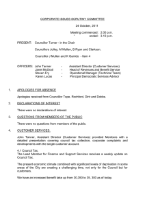 CORPORATE ISSUES SCRUTINY COMMITTEE  24 October, 2011 Meeting commenced:  2.00 p.m.