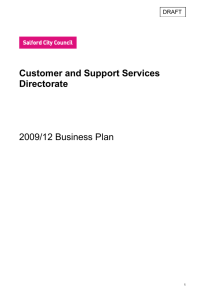 Customer and Support Services Directorate  2009/12 Business Plan