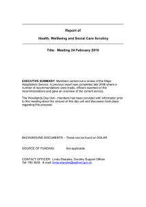 Report of Health, Wellbeing and Social Care Scrutiny