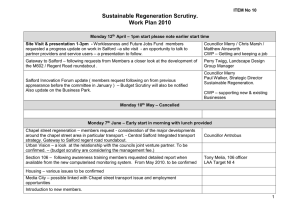 Sustainable Regeneration Scrutiny.  Work Plan 2010