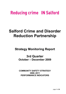 Salford Crime and Disorder Reduction Partnership Strategy Monitoring Report