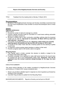 TITLE: Feedback from the meeting held on Monday 15 March 2010.