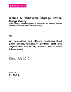Mobile  &amp;  Removable  Storage  Device Usage Policy