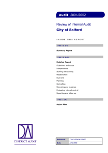 Review of Internal Audit City of Salford audit