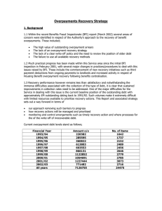 Overpayments Recovery Strategy