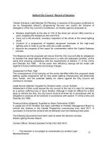 Salford City Council - Record of Decision  (Engineering  Service)