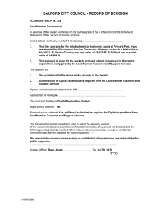 SALFORD CITY COUNCIL - RECORD OF DECISION