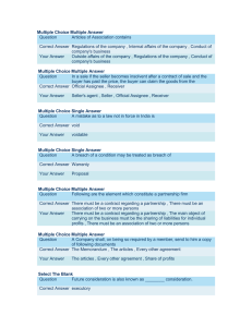 Multiple Choice Multiple Answer Question Articles of Association contains