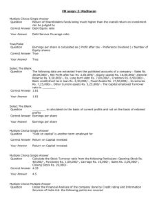 FM assgn :3: Madhavan  Multiple Choice Single Answer Question