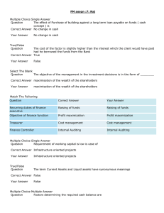 FM assgn :7: Raj  Multiple Choice Single Answer Question