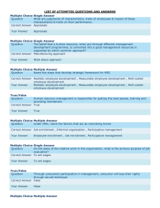 LIST OF ATTEMPTED QUESTIONS AND ANSWERS Multiple Choice Single Answer Question