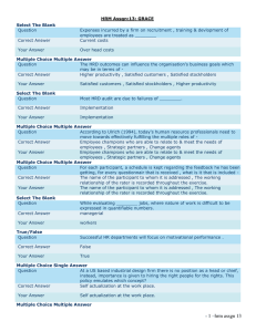 HRM Assgn:13: GRACE Select The Blank Question