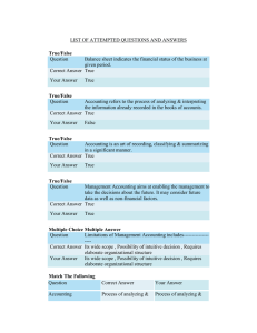 LIST OF ATTEMPTED QUESTIONS AND ANSWERS Question