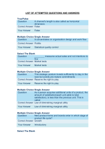 LIST OF ATTEMPTED QUESTIONS AND ANSWERS  Question