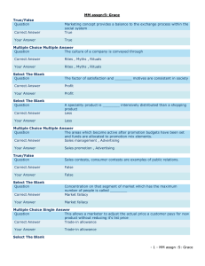 MM assgn:5: Grace True/False Question