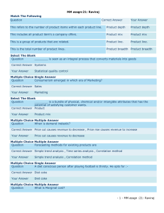 MM assgn:21: Raviraj Match The Following Question Correct Answer