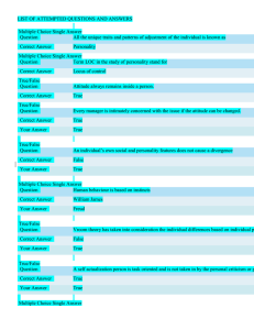 LIST OF ATTEMPTED QUESTIONS AND ANSWERS  Multiple Choice Single Answer Question