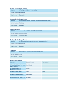 Multiple Choice Single Answer Question What type of industry is consulting