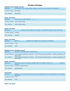 SM assgn : GS Kumars Multiple Choice Single Answer Question