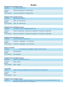 SM assgn Multiple Choice Single Answer Question W in SWOT stands for