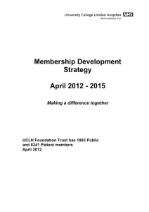 Membership Development Strategy April 2012 - 2015
